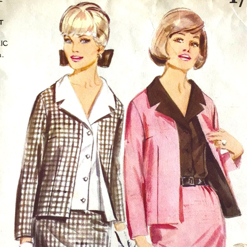 Vintage Butterick 3399 Sewing Pattern Misses’ Jacket Blouse Slim Skirt Size 14